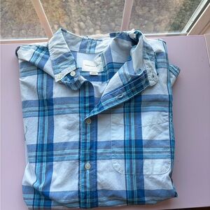 American Eagle Outfitters Light Blue Plaid Shirt
